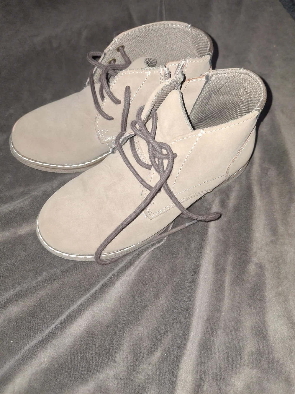Sonoma Taupe Lace-Up Kids Ankle Boots